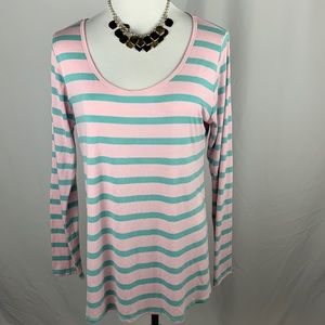 LuLaRoe Long Sleeve Striped Perfect Tee